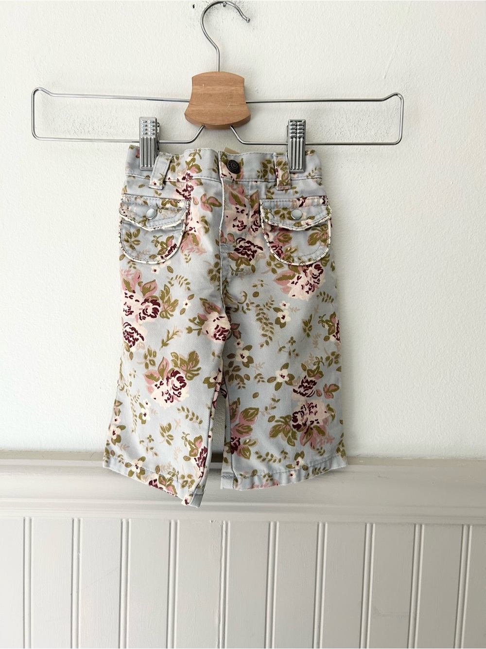 Vintage Old Navy Baby Floral Rose Pants 3-6 Months